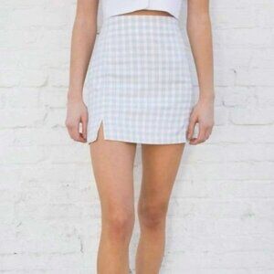 Brandy Melville Blue and White Plaid Skirt